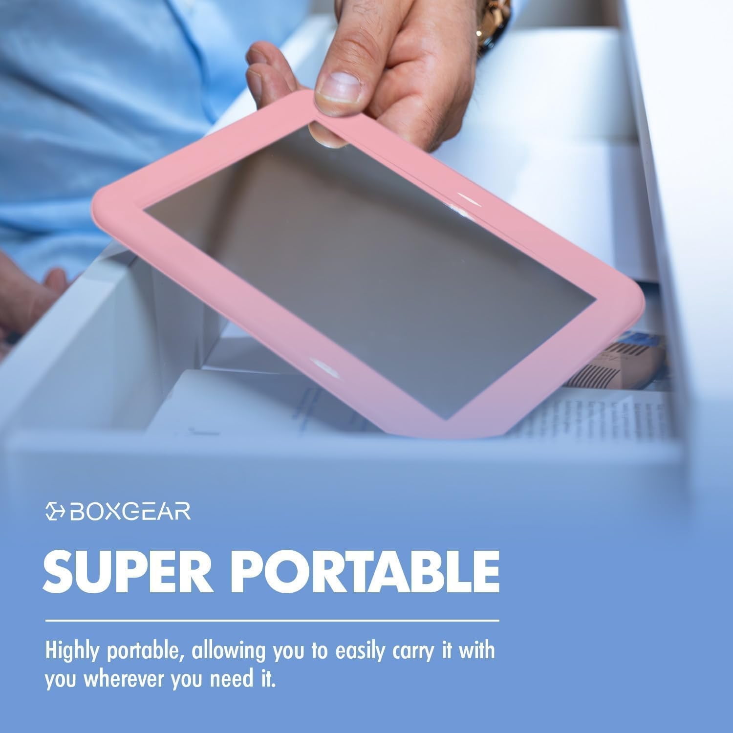 Magnetic Locker Mirror - 5" x 7"- for Household Refrigerator, School Locker, Bathroom, Locker Accessory, Workshop Toolbox or Office Cabinet (Light Pink)
