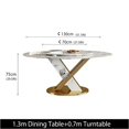 thumbnail image 1 of Stainless Steel Round Table With 360&deg;Rotating Smooth Turntable Designer Rock Slab Kitchen Table Chair Esstisch Dining Furniture My Lux Decor Round, 1 of 11