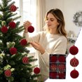 thumbnail image 6 of Christmas Decorations 6 PCS Flocked Christmas Balls Ornaments Set Multiple Styles Of Christmas Tree Decorations, 6 of 9