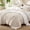Ivory, variant on Boho Comforter Set King - Beige Tufted King Size Comforter, 3 Pc Farmhouse Embroidered Bedding Set, Soft Fluffy Geometric Pattern, All Season Cozy Bedspread
