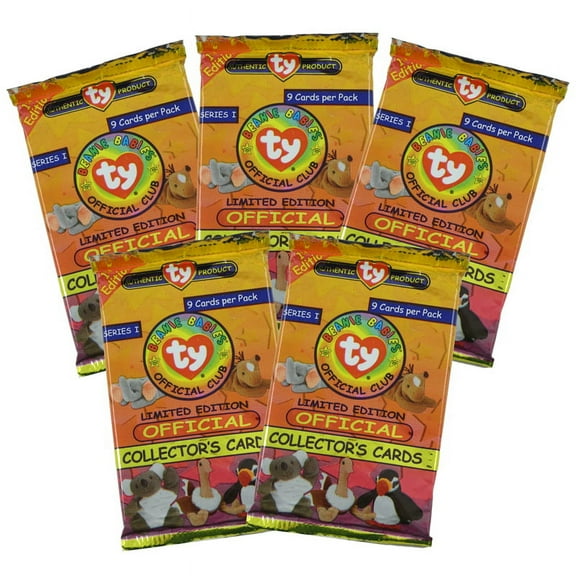 TY Beanie Babies Collectors Cards (BBOC) - Series 1 (Premier Edition) - 5 Packs lots