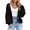 Black, variant on Women's Chunky Knit Cardigan, Short Oversized Long-Sleeve Sweater with Deep V-Neck, Open Button Front and Solid Color Design