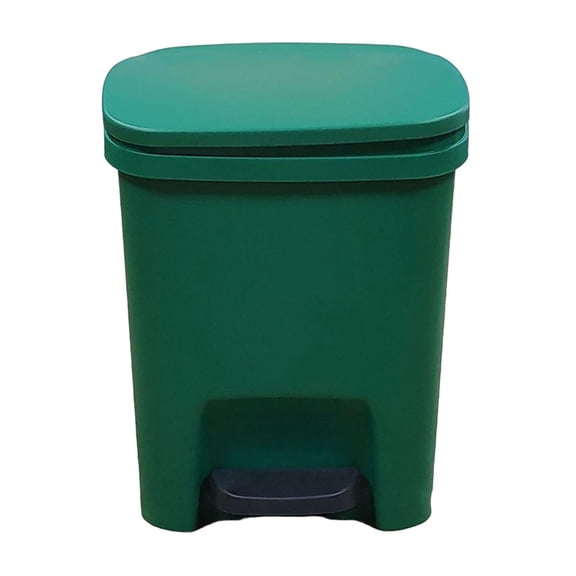 MOQIN 10 Gallon Trash Can | Plastic Kitchen Waste Bin with Odor Protection of Lid | Hands Free with Step On Foot Pedal and Garbage Bag Rings, for Office Bedroom Bathroom Trash Garbage Bin Brushed