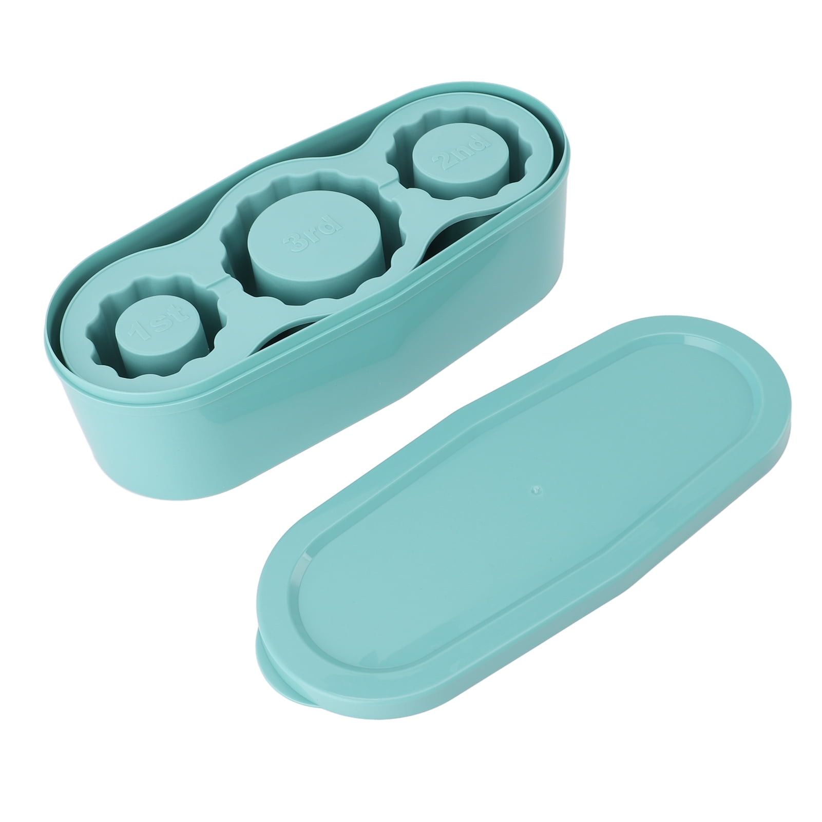 Cylinder Ice Cube Tray, Hollow Silicone Tube Ice Molds with Lid & Bin - Green