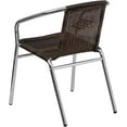thumbnail image 6 of Wubio Commercial Aluminum and Dark Brown Rattan Indoor-Outdoor Restaurant Stack Chair, 6 of 9