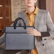 thumbnail image 5 of Maletín portátil de tela de gran capacidad - 38x30x8cm Bolsa de documentos de negocios para hombres, compartimentos múltiples, negro/gris/azul marino, 5 of 8
