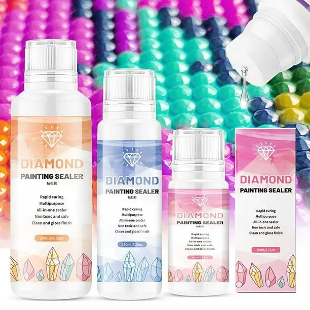 Pegamento Sellador Para Pinturas De Diamantes – 120 Ml Con Cabezal De Esponja, Secado Rápido, Antidesprendimiento