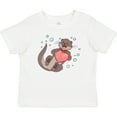thumbnail image 3 of Inktastic Cute Smiling Valentine's Day Otter with Heart Boys or Girls Baby T-Shirt, 3 of 5