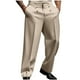 thumbnail image 1 of Pantalones de hombre de longitud completa con bolsillos inclinados, botones y cremallera, estilo occidental, de poliéster., 1 of 5