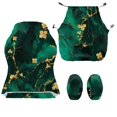 thumbnail image 4 of SCRAWLGOD St. Patrick's Day Shamrock Marble Print Golden Dark Green Gaming Chair Cover with Armrest Cover, Stretch Computer Chair Slipcovers Anti Dust Gaming Rotating Chair Protection with Zipper, 4 of 7