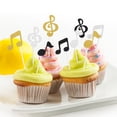 thumbnail image 5 of 18Pcs Music Notes Cake Cupcake Toppers Glitter Musical Notation Paper Decor for Birthday Baby Shower Wedding Party Gold Silver Black, 5 of 5
