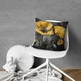 thumbnail image 3 of Summer Yellow Black Flower Throw Pillow Covers 16"x16", Set Of 2, Linen Study Sofa Cushion Cover Indoor Living Room Home Decor, 3 of 7