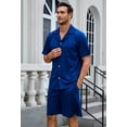 thumbnail image 4 of U2SKIIN Mens Pajamas Set, Lightweight Button-Down Short Sleeve Sleepwear 2-Piece for Men (Navy, M), 4 of 4
