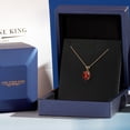 thumbnail image 5 of Gem Stone King 14K Yellow Gold Red Garnet Pendant Necklace for Women (1.50 Cttw, Gemstone Birthstone, Oval 8X6MM, with 18 inch 14K Gold Chain), 5 of 6