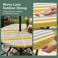 thumbnail image 5 of Round Outdoor Tablecloth with Umbrella Hole and Zipper, Ginger Yellow Stripes Tablecloth with Elastic Waterproof, Modern Minimalist Horizontal Lines Patio Table Covers for 45" - 54" Pool Tables, 5 of 9