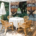 thumbnail image 2 of 2 Panels Outdoor Curtains for Patio Waterproof 54"x108" Texas Star Vintage Weatherproof Privacy Outsides Curtains, Berry Navy Blue Brown Wooden Grommet Thermal Drapes for Cabana Porch Pergola, 2 of 8