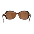 thumbnail image 4 of Womens Anti-Glare Polarized Oval Round Butterfly Buckle Hinge Sunglasses All Brown, 4 of 4
