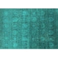 thumbnail image 1 of Ahgly Company Machine Washable Indoor Rectangle Oriental Turquoise Blue Industrial Area Rugs, 7' x 10', 1 of 4