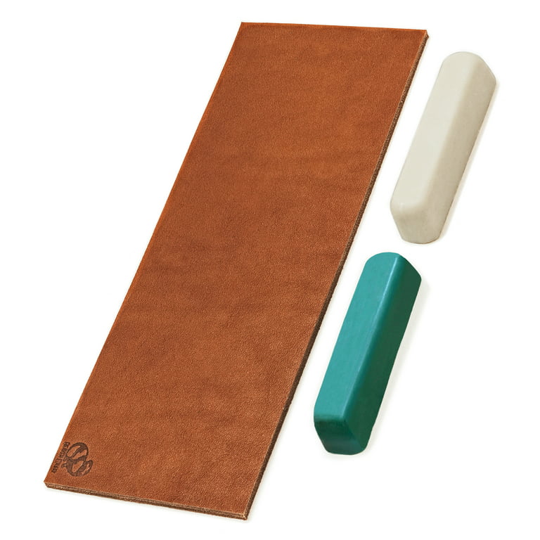 BeaverCraft Stropping Set Leather Stropping Kit - Leather Strop with Green  and White Polishing Compounds - Stropping Leather Buffing Compound LS2P11