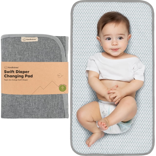 Cambiador de pañales portátil KeaBabies SWIFT impermeable gris