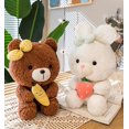 thumbnail image 4 of Peluche Mignonne Jouet en Peluche Animal en Peluche Doux Poupée Rabbit Coussin Doux Fraise Peluches à Câliner pour Enfants (Rabbit + Fraise, 9,8 Pouces), 4 of 7