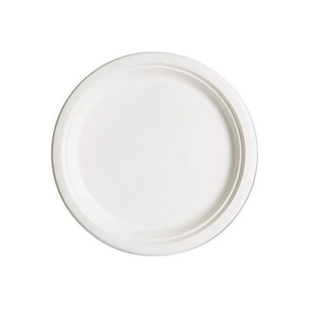 Eco-Products EPP005 Compostable Sugarcane Dinnerware, 10" Plate, Natural White, 500/Carton