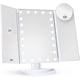 thumbnail image 1 of Makeup mirror, makeup mirror with light, tri-fold makeup mirror, portable LED makeup mirror, white, 1 of 4
