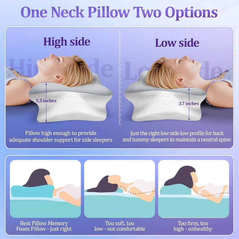 YUWENUS Cooling Memory Foam Cervical Pillow, 2-Pack photo 5