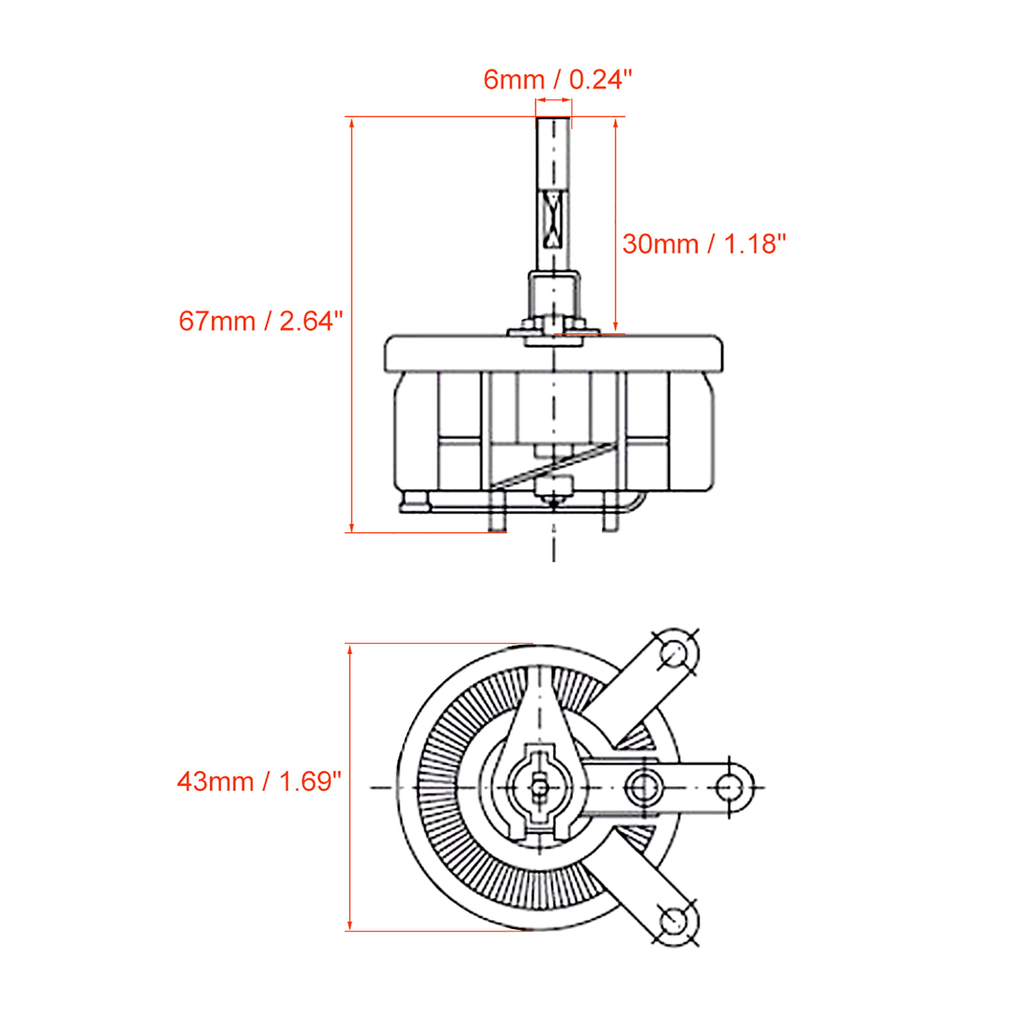Fielect Ceramic Wirewound Potentiometer Linear Rotary Resistor Rheostat with Knob 1Pcs 25W 1K 