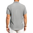 thumbnail image 4 of Camisa Alimens & Gentle Linen de manga corta para hombre - Gris claro, 4 of 5