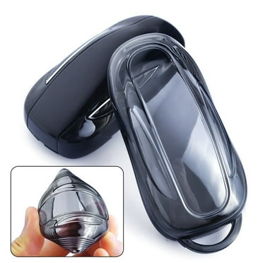 KERISTE for Tesla Model X 2016-2023 Black Transparent Key Fob Case Cover Bag Accessories