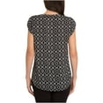 thumbnail image 2 of Hilary Radley Women's V-Neck Short Sleeve Blouse Size: M, Color: Black/White Geometric, 2 of 2