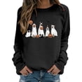 thumbnail image 2 of Dog Ghost Halloween Sweatshirts for Women 2025 Long Sleeve Crewneck Cute Dog Pumpkin Graphic Sweatshirt Pullover Tops, 2 of 5