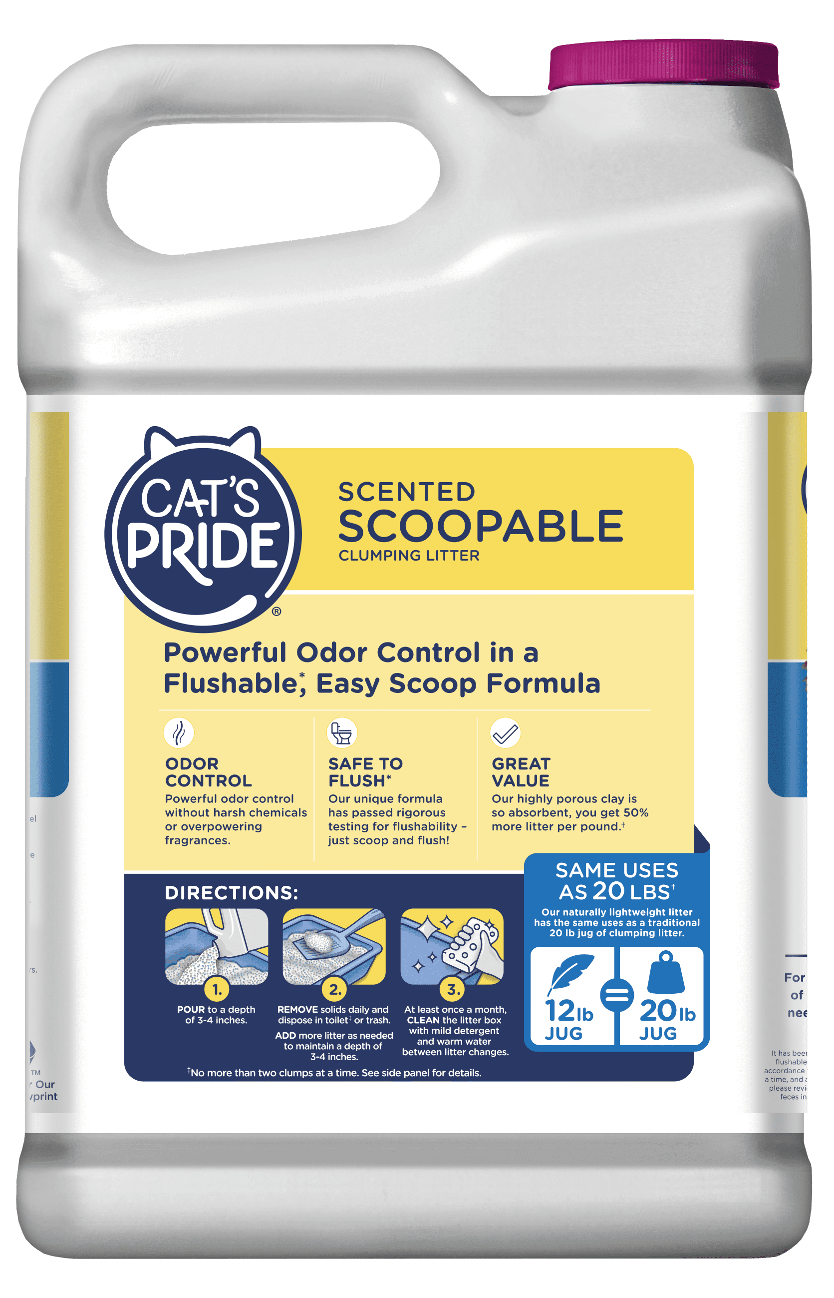 Cat's Pride Scented Scoopable Cat Litter, 12 lb Jug - product image