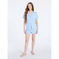 thumbnail image 3 of Joyspun Women’s Sleep Ribbed Modal Notch Top and Shorts Set, 2-Piece, Size XS-XL, 2X-3X, 3 of 6