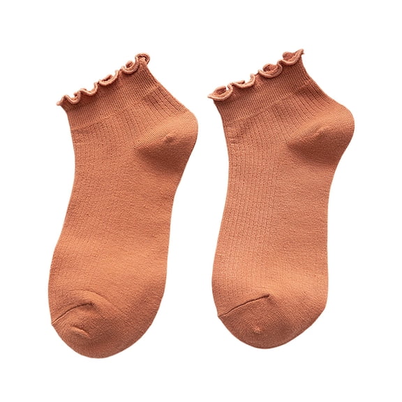 Kaiare Womens Socks Ruffle Edge Cotton Socks Thin Loose Low Cut Socks Comfy Casual Short Spring Summer Socks