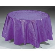 Metallic Purple Round 82-inch Plastic Tablecloth