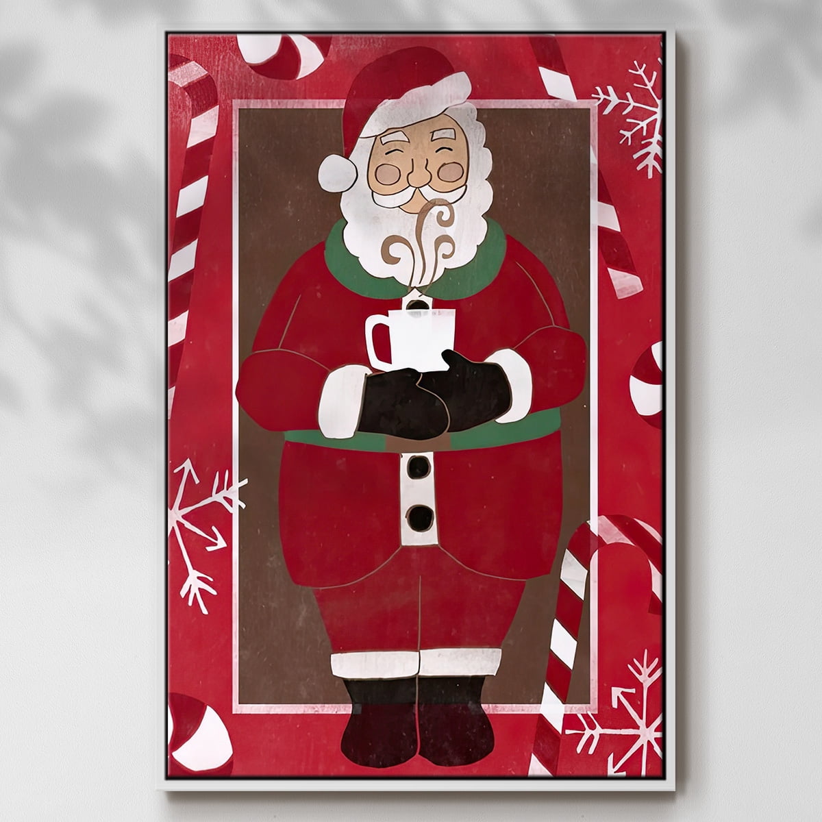 Cozy Cocoa Christmas Collection B - Framed Gallery Wrapped Holiday Canvas - 17 x 25 - White Frame