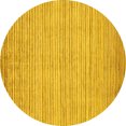 thumbnail image 1 of Ahgly Company Machine Washable Indoor Round Abstract Yellow Modern Area Rugs, 5' Round, 1 of 4