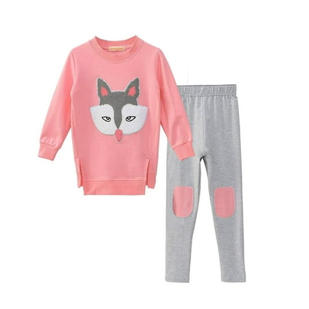 

simu Valentines Day Girls Outfits Children s Leggings Suit Pattern Sweatshirt Two-piece Cartoon Girls Girls Outfits&Set for Birthday Wedding
