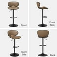 thumbnail image 7 of Bar Stools Set of 2, Faux Leather Bar Stools with Back, Chic Swivel Counter Stools with Footrest, Adjustable Kitchen Stools for Kitchen and Bars, Brown, 7 of 7