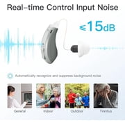 Hearing Aids (Not Amplifiers), Bluetooth Rechargeable Hearing Aids for Seniors Adults, Superior Sound Quality OTC Smart Hearing Aid with Noise Cancellation, Bluetooth Enabled & App Control, 4 Modes