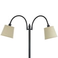 thumbnail image 2 of 80 Watt Metal Floor Lamp with Dual Gooseneck and Uno Style Shades, Black- Saltoro Sherpi, 2 of 5