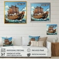 thumbnail image 4 of Designart "Viking Voyage by Boat" Fashion Framed Wall Art Decor - Glam Brown Classics Bedroom Framed Canvas Wall Art, 4 of 6
