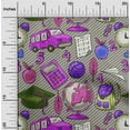 thumbnail image 2 of oneOone Cotton Cambric Purple Fabric Kids Quilting Supplies Print Sewing Fabric By The Yard 42 Inch Wide, 2 of 4