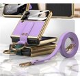 thumbnail image 2 of for Z Flip4 5G 2022 case 360°with Ring Luxury Electroplated PU Leather Cover Compatible with Samsung Galaxy Z Flip 4 5G Case Built-in Screen Protector Camera Phone Case (C-Purple), 2 of 13