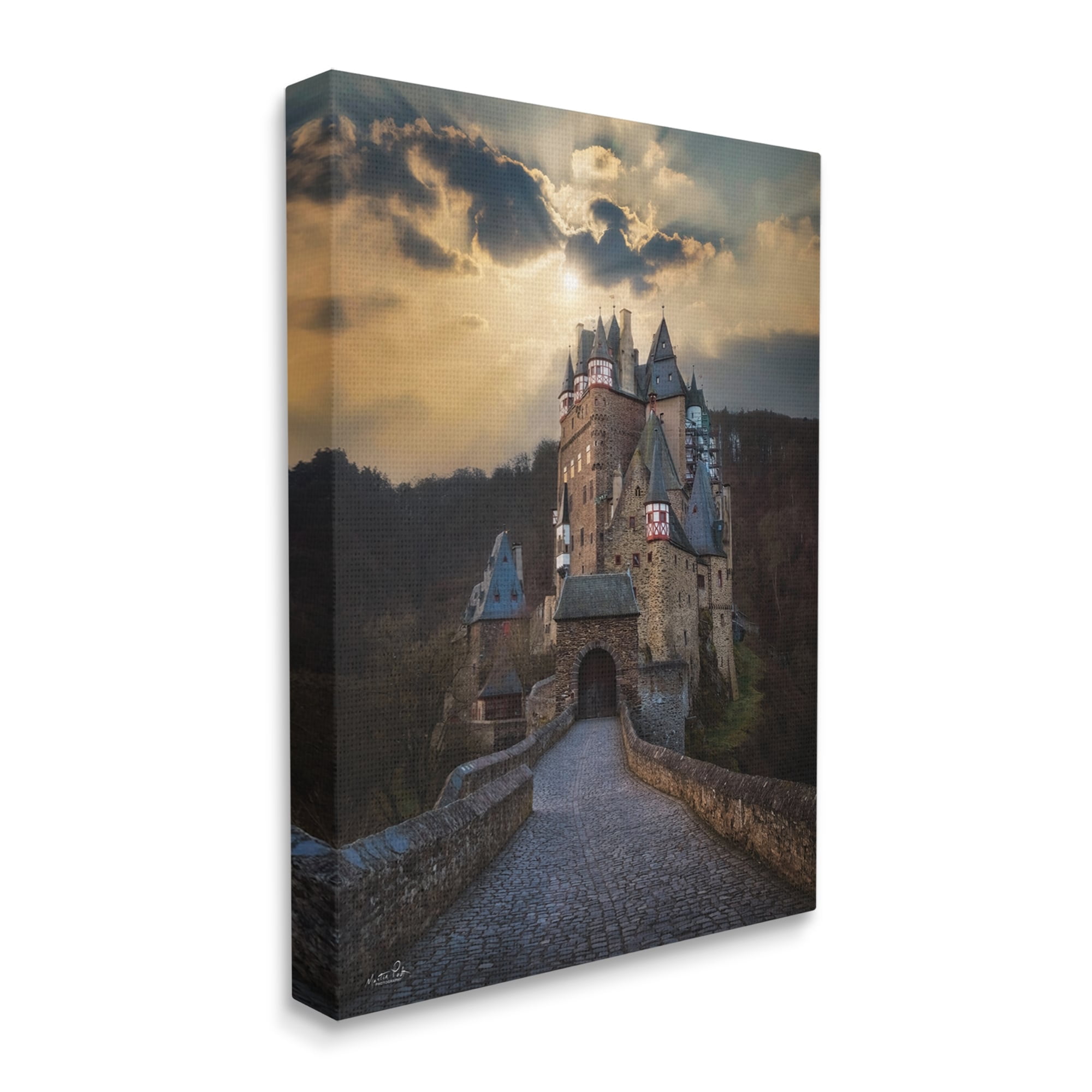 Stupell Eltz Castle Path Sun Rays Photography Landscape Photography Gallery Wrapped Canvas Print Wall Art