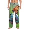thumbnail image 2 of Picia Butterfly Landing On Head Dumpy Frog Mens Soft Woven Cotton Elastic Waistband Sleep Pajama Pant Lounge Sleep Pant With Pockets And Drawstring-XX-Large, 2 of 9