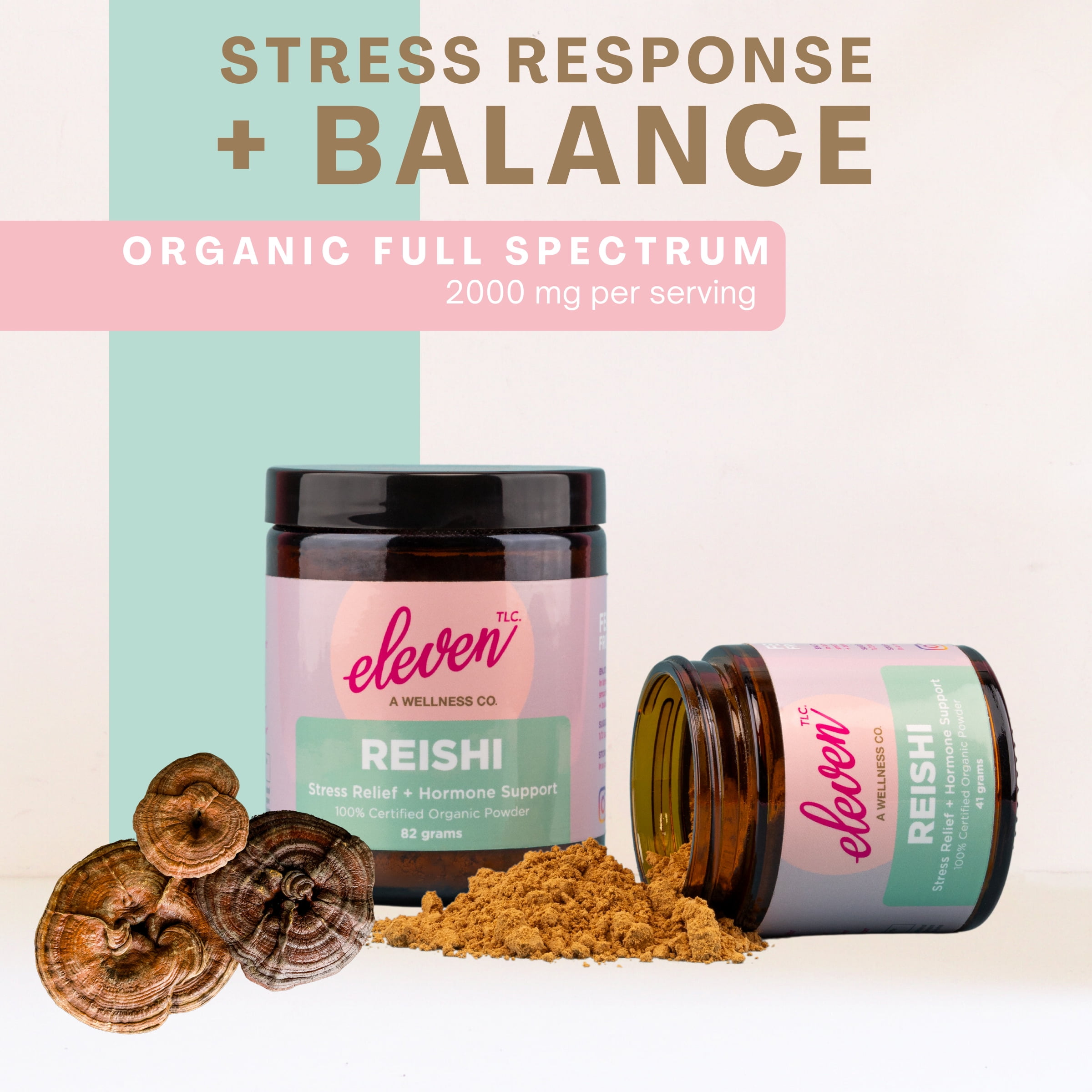 Eleven TLC, A Wellness Co Organic Reishi Mushroom Extract Powder, 40 Servings, 82 Grams
