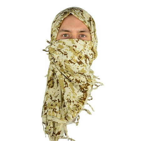 Camouflage Scarf - Shemagh Scarf - Military Scarf/Head Wraps |Tactical Camo Design| Hunting + More! - Desert Digital CA2150